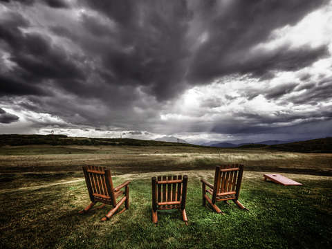 Relaxation chairs high aspen ranch sunset