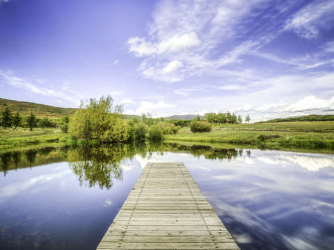 Fishing pond pier color