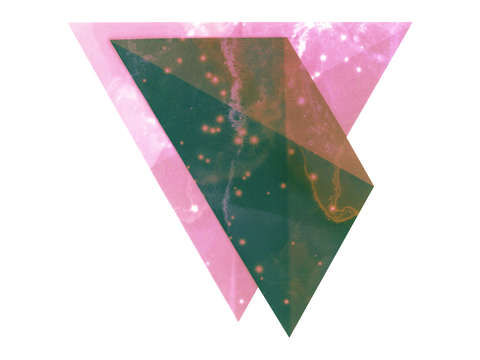 Two triangles one pink