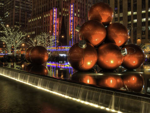 Radio city music hall giant christmas ornaments