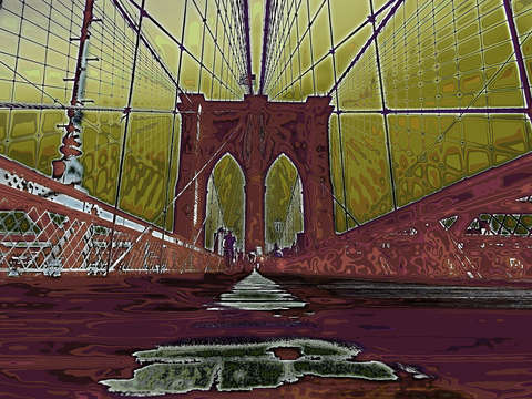 psychedelic Brooklyn Bridge NYC