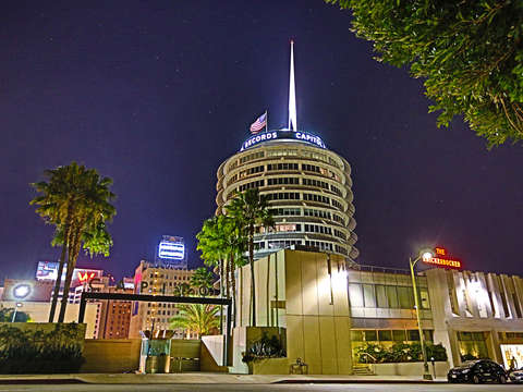 Hollywood at night