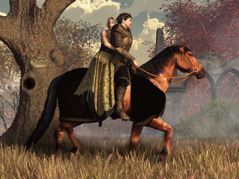 The golden knight and his lady