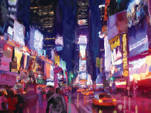 Time square in the rain ta