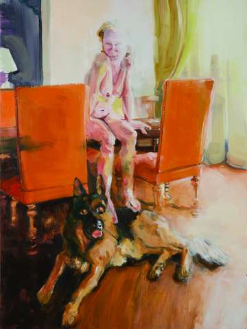 Woman with her hound