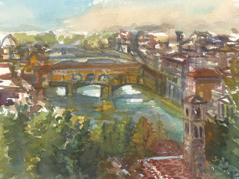 The red bridge at girona spain