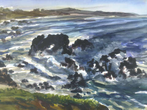 Arch rock beach looking south