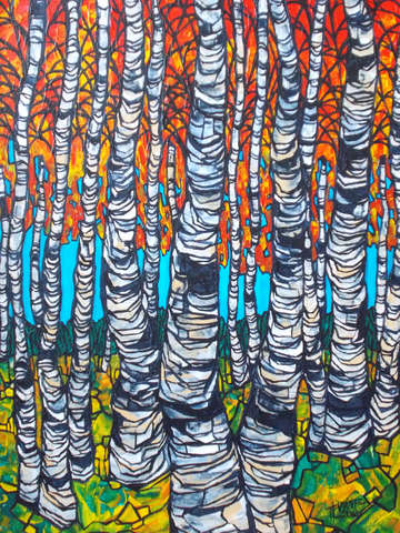 Wall of birches ii