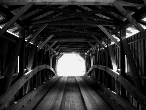 Uncovered bridge stowe vt