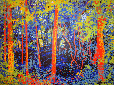 Forest in blue