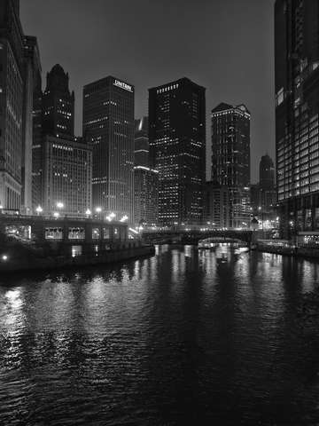 Chicago River at Night