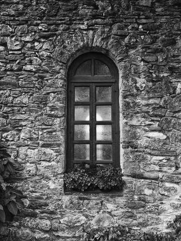 Window of the old spanish mission san antonio