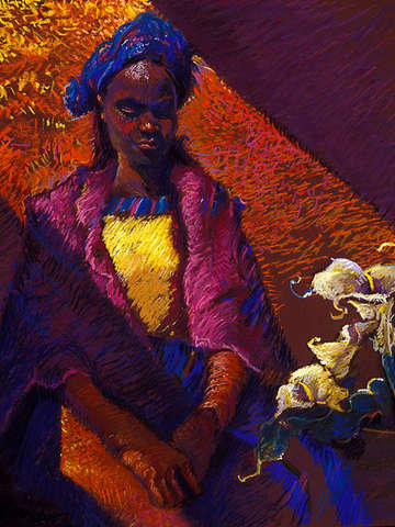 Woman with Calla Lilies