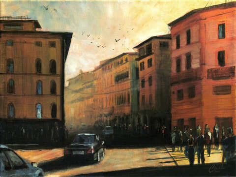 Florence italy bustling street