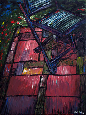 Chair on bricks