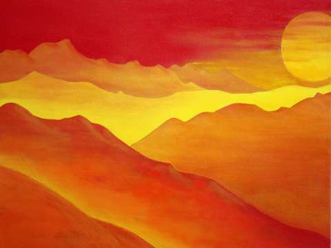 Orange mountains