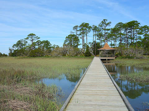 The marsh boardwalk