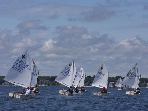 Kids Sailing on Newport Harbor