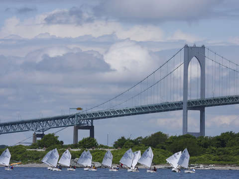 Sailing in newport harbor