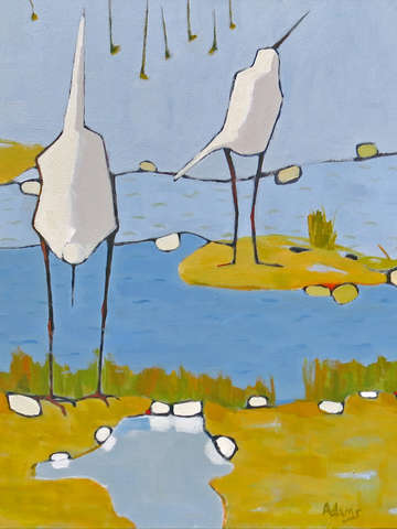 Egrets in the marsh