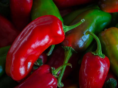 Red and green jalapenos