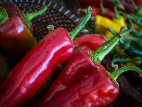 Chili peppers in a basket