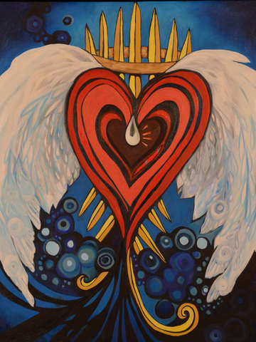 Spiritual heart red