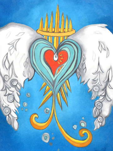 Spiritual heart blue