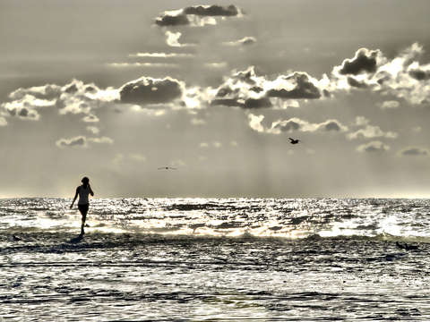 Walking on the beach