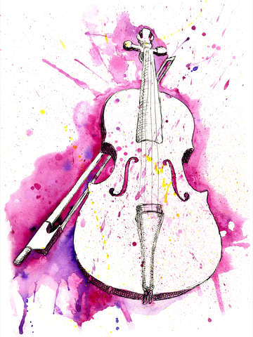 Watercolor violin