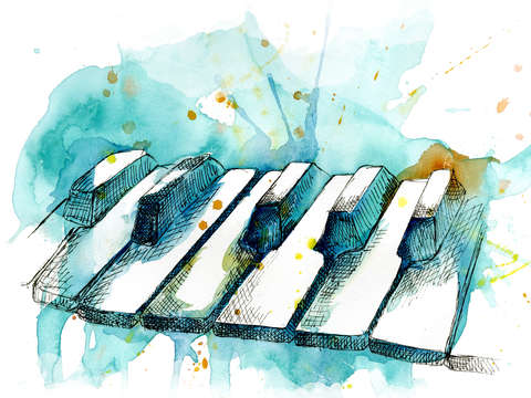 Watercolor piano