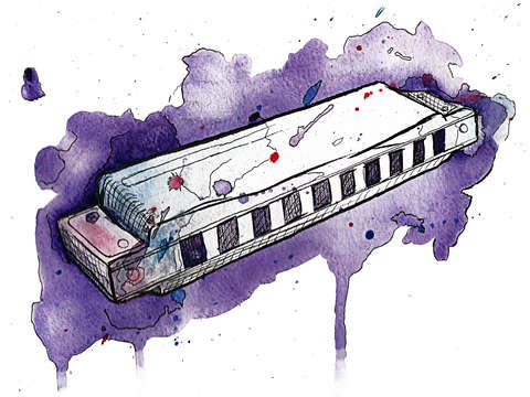 Watercolor harmonica