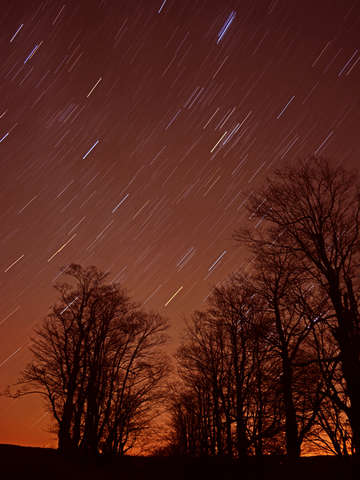 Sunset star trail