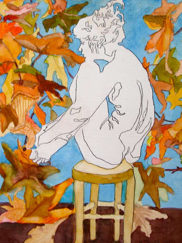 woman with leaves 2