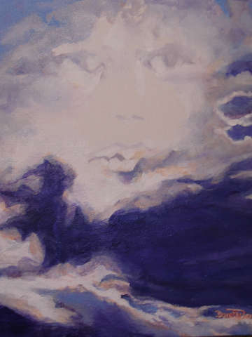 Woman in clouds