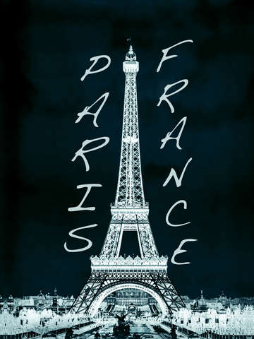 La tour eiffel the eiffel tower inverse with text