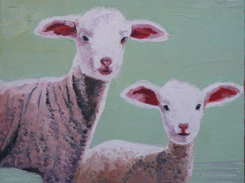 Baby and mama lamb