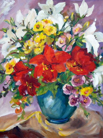 White and red lilies