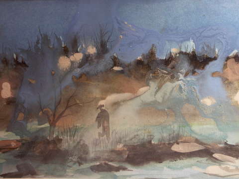 The mists rise behind monsignor