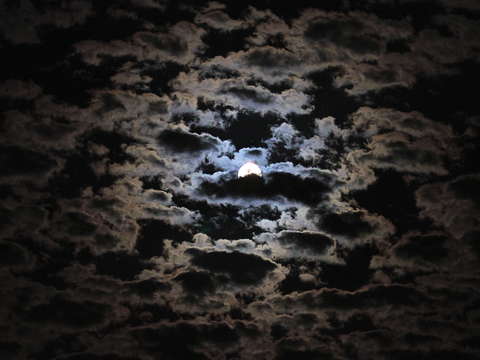 Moon and clouds