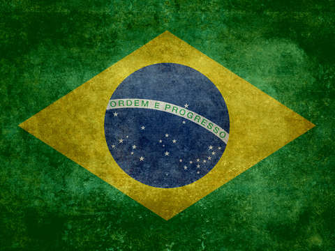 Vintage brazilian national flag