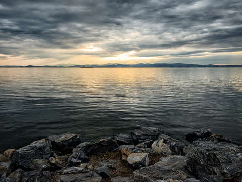 Sundown on the mighty champlain