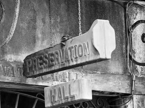 Preservation hall sign new orleans