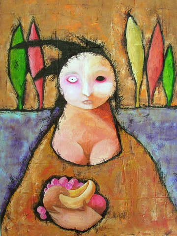 Pretty lady with fruit