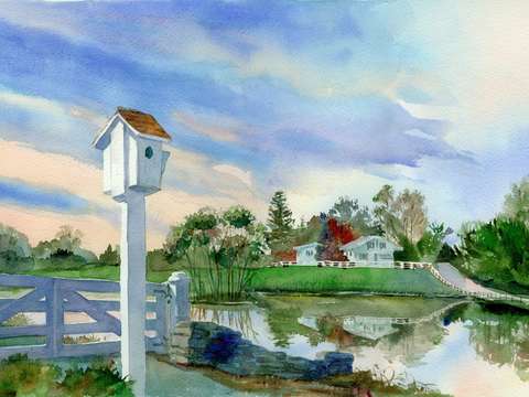 Pond birdhouse