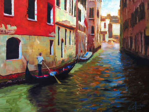 Gondolier in venice