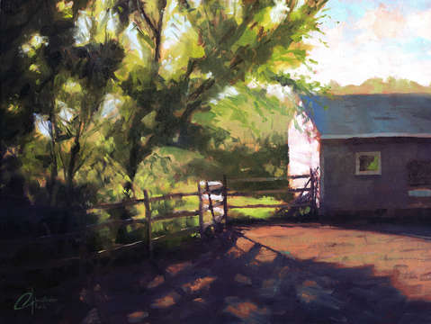 Barn at sunrise