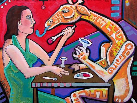Dinner with bacchus giraffe