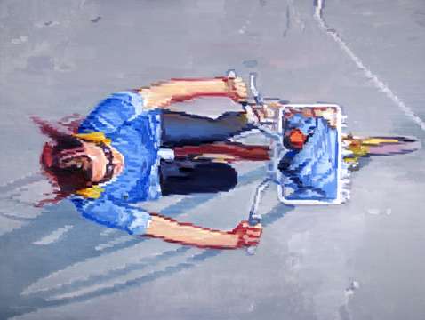 Woman On Bicycle In Santa Monica