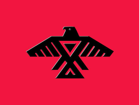 Thunderbird emblem of the anishinaabe people black